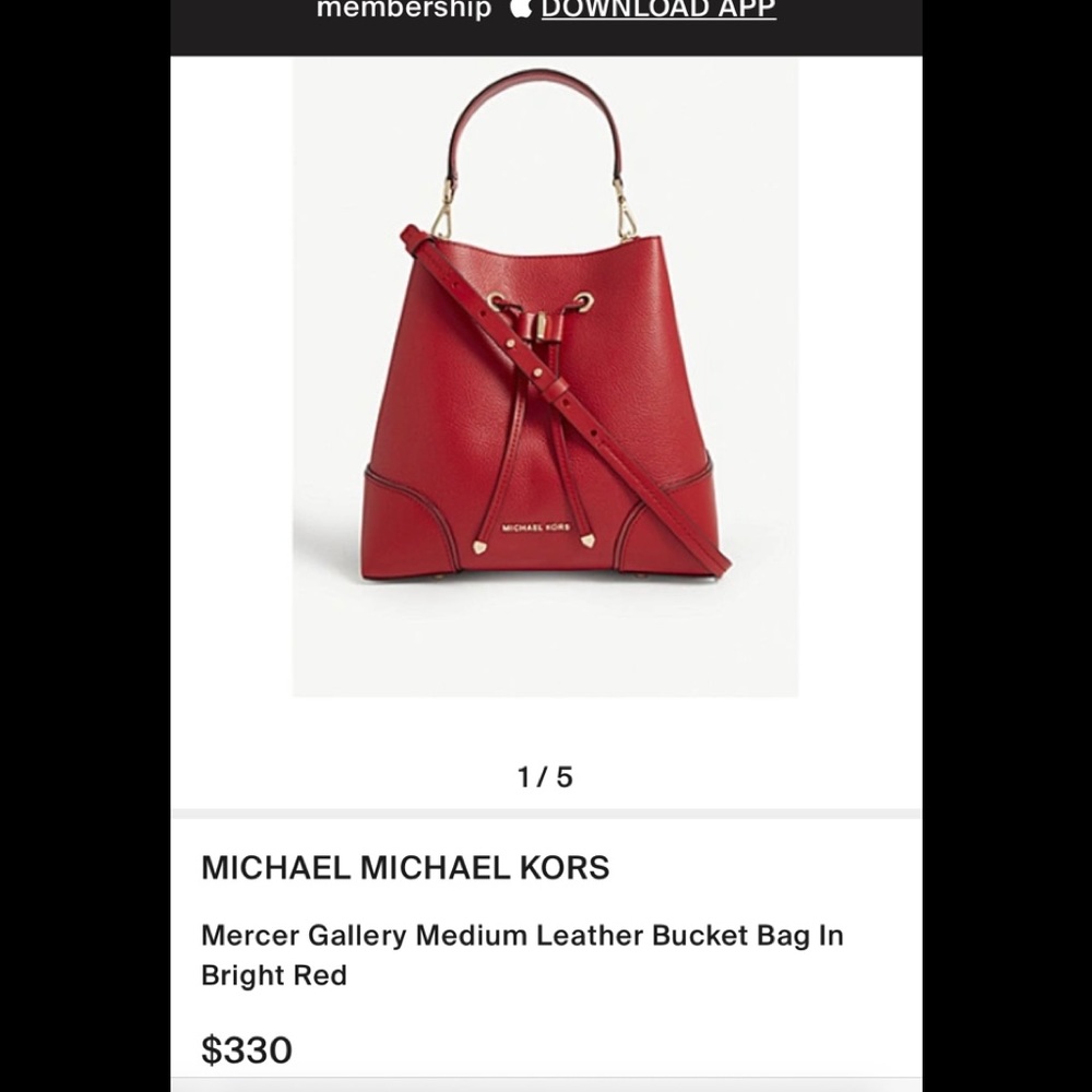 Red Michael Kors Leather bag